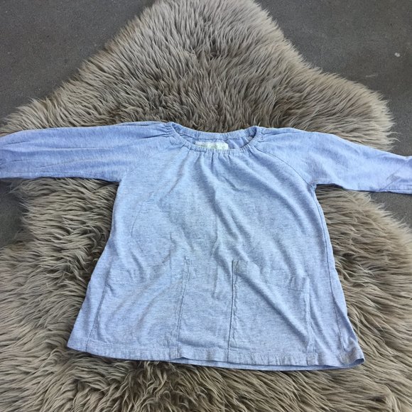 Mini Mioche grey organic cotton top w/pockets - size 4T - Picture 4 of 7